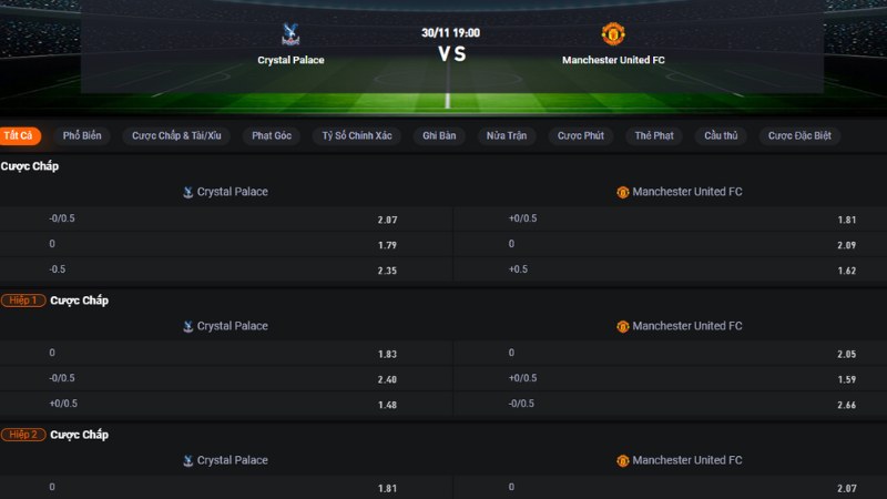 Crystal Palace vs Man United