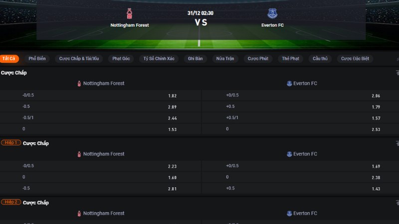 Nottingham vs Everton